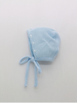 Baby boy-girl perlÃ© thread knit bonnet