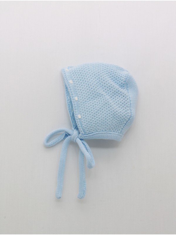 Baby boy-girl perlÃ© thread knit bonnet