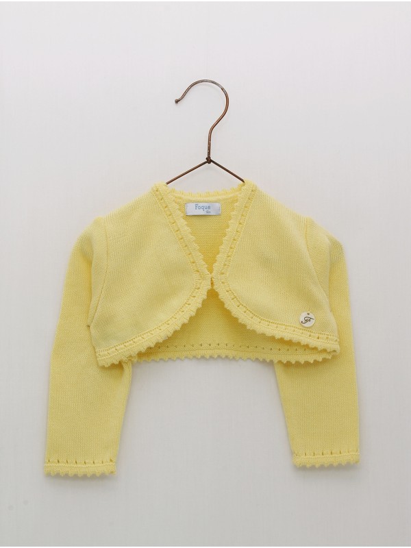 Chaqueta punto liso con puntas redondas