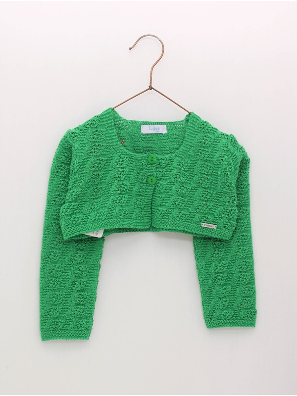 Chaqueta calada escote semicuadrado