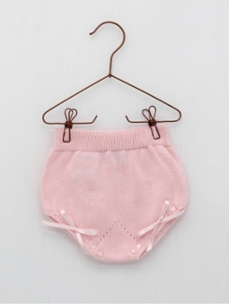 Baby boy-girl knit bloomers with bow