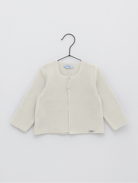 Basic boy-girl long garter stitch cardigan