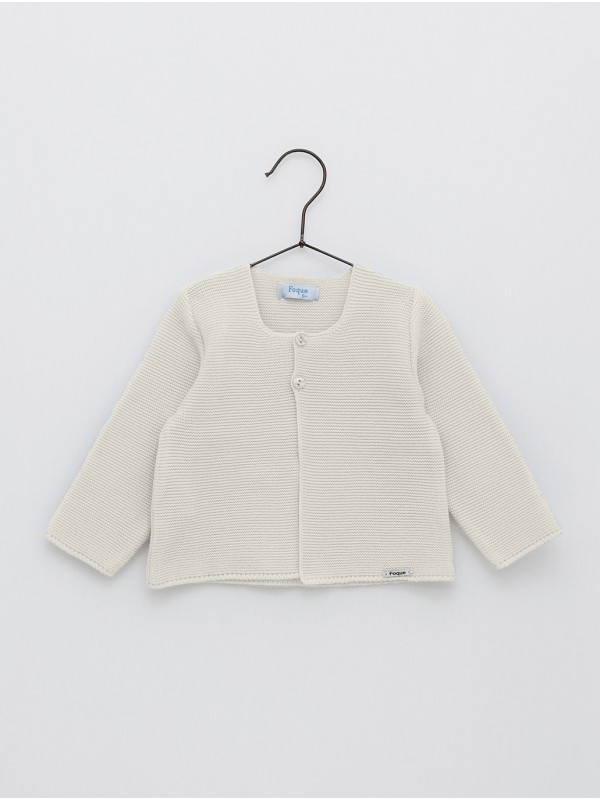 Chaqueta larga con escote redondo