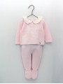 Conjunto de jersey con cuello volante y polaina
