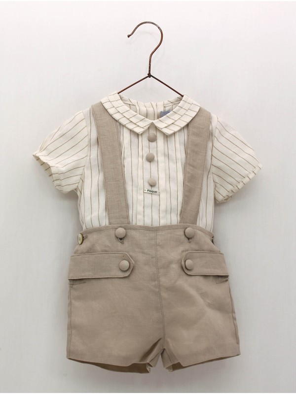 Conjunto camisa y peto con tirantes 