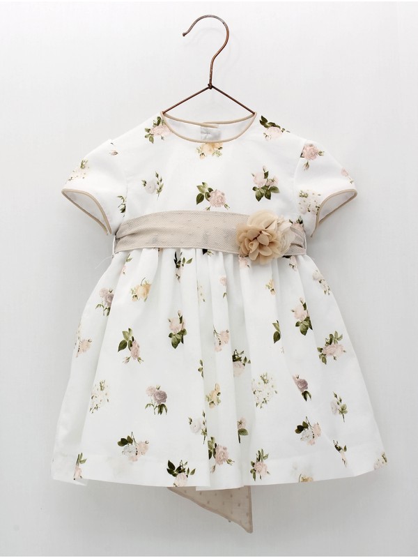 Vestido corte cintura estampado flores