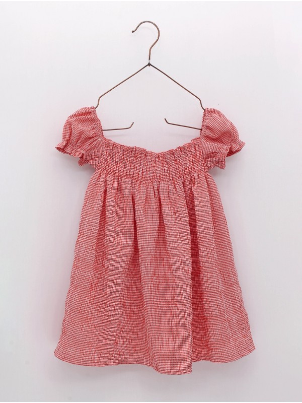 Vestido borrachas em microcuadro vichy