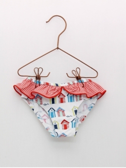 Braguita baÃ±o estampado casetas con colante en vichy