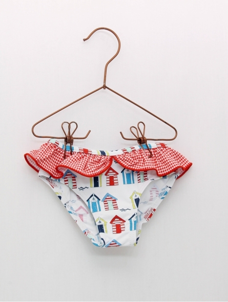Braguita baÃ±o estampado casetas con colante en vichy