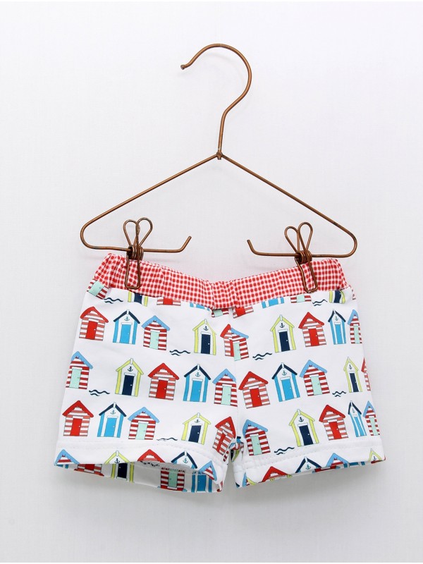 CuletÃ­n lycra com estampado casetas com cinturilla em quadros vichy
