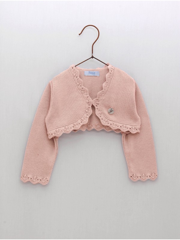 Chaqueta punto bebé niña ondas
