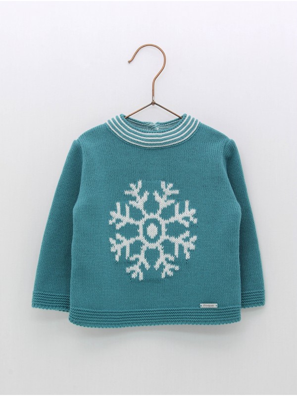 Jersey punto dibujo copo de nieve