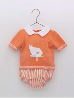 Conjunto jubón pajarito e cuequinha