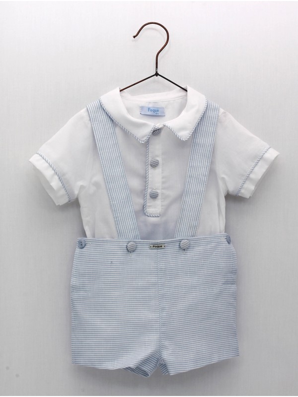 Conjunto blusa y pantalón tirantes de rayas