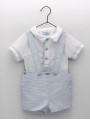 Conjunto blusa y pantalón tirantes de rayas