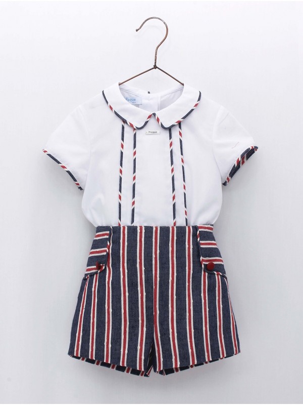 Baby shirt and striped shorts