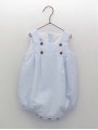 Romper with suspenders sersucker