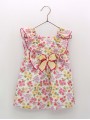 Printed Dress with Ruffles and Bow