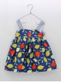 Vestido tirantes estampado frutas