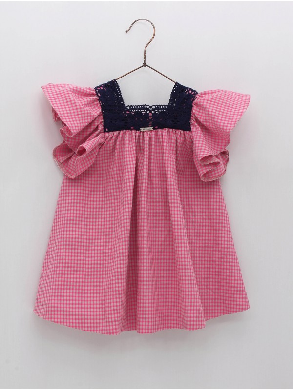 Vestido vichy fucsia