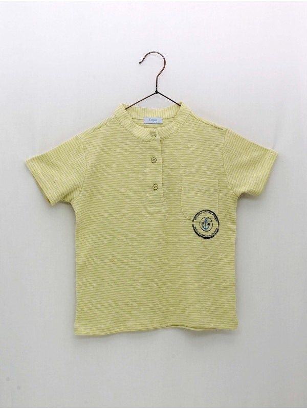 Camiseta rayas cuello mao