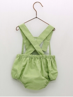 Green vichy dungarees