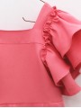 Pink jumpsuit with ruffles