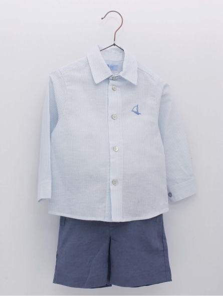 Striped shirt and linen shorts Striped shirt and linen shorts