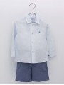 Camisa milrayas y pantalón corto lino