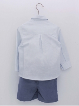Camisa milrayas y pantalón corto lino