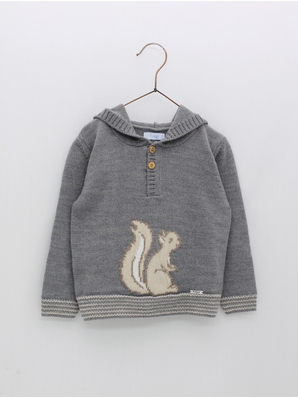 Jersey capucha con dibujo ardilla