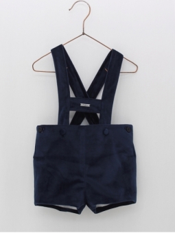 Pantalón corto con tirantes terciopelo