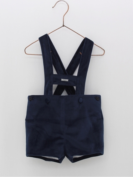 Pantalón corto con tirantes terciopelo