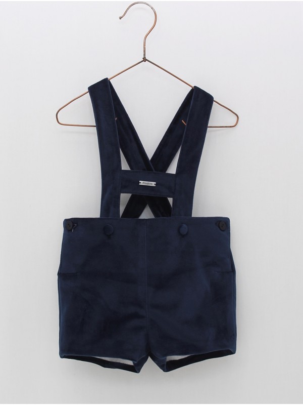 Pantalón corto con tirantes terciopelo