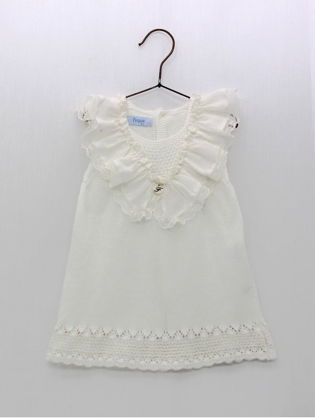 Vestido punto con puntilla valencienne