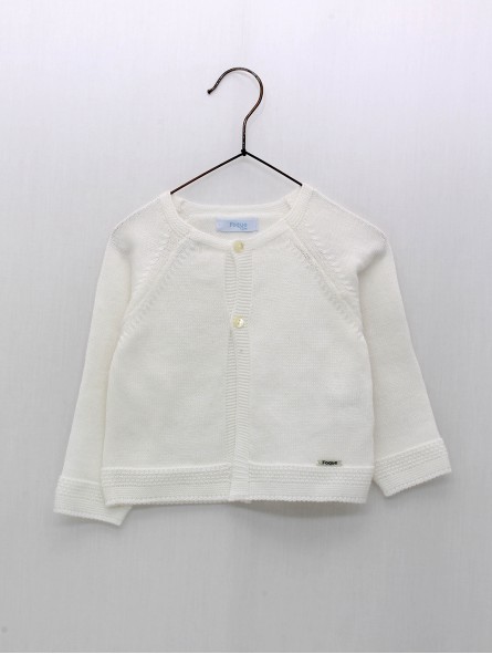 Long plain knitted jacket