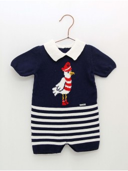 Sailor knitted romper