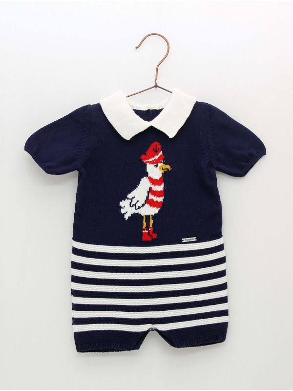 Sailor knitted romper