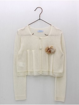 Chaqueta larga con entredós valencienne