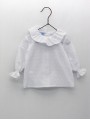 Ruffled collar plumetis blouse