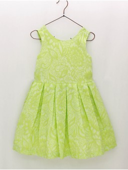 VESTIDO EN JACQUARDTABLEADO Y TIRAS EN ESPALDA CC. ORQUÍDEA