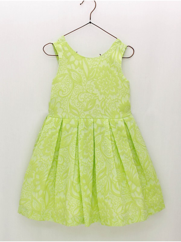 VESTIDO EN JACQUARDTABLEADO Y TIRAS EN ESPALDA CC. ORQUÍDEA
