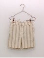 Pantalón curto raias beig