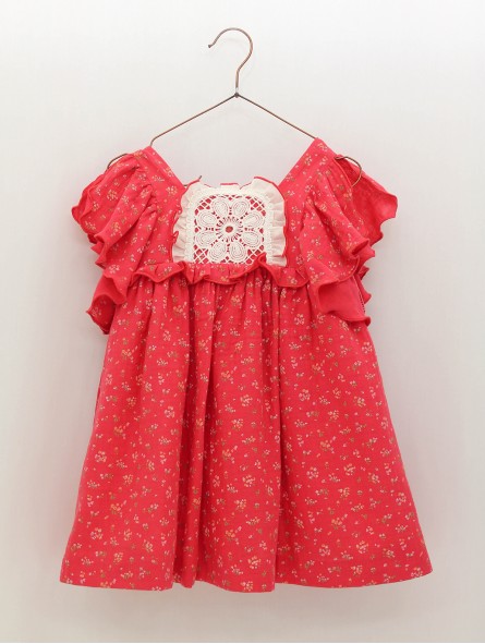 Flower dress with lace