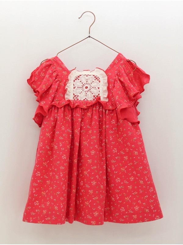 Vestido flores con encaixe