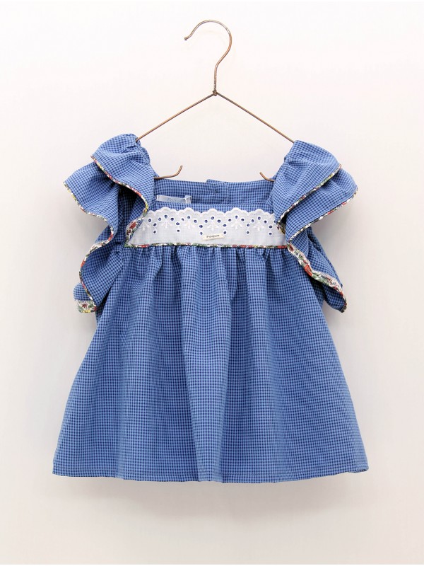 Blusa cadro vichy azulón