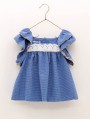 Blusa cuadro vichy azulón