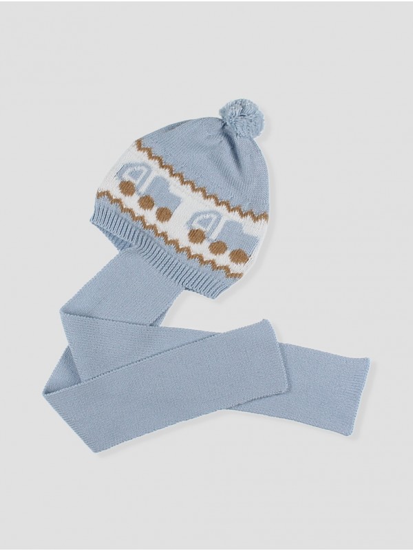 Gorro pompón con bufanda Camión