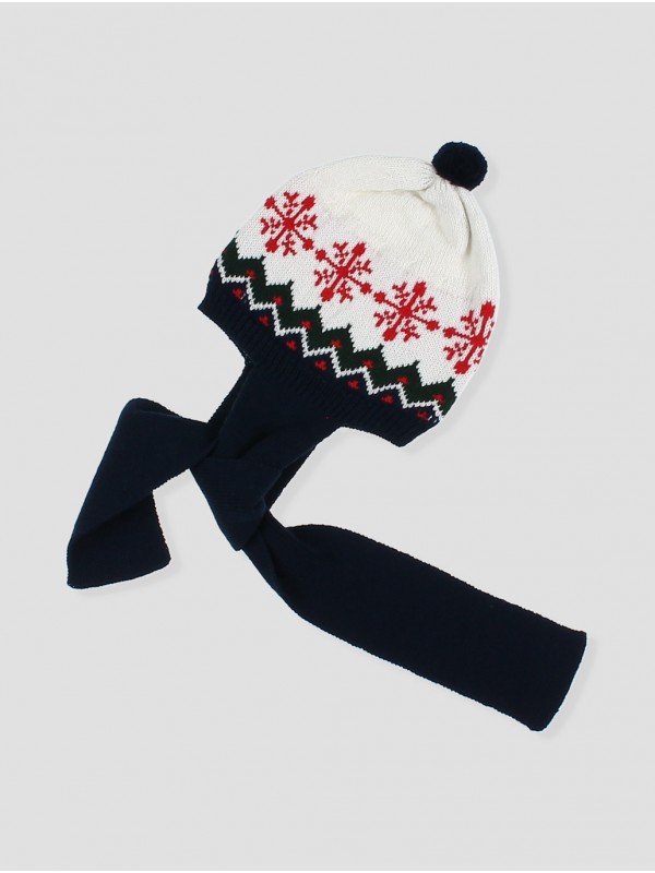 Gorro bufanda greca copo nieve