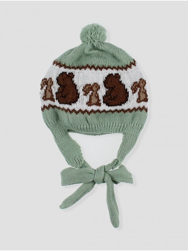 Gorro orejeras y pompón Bambú